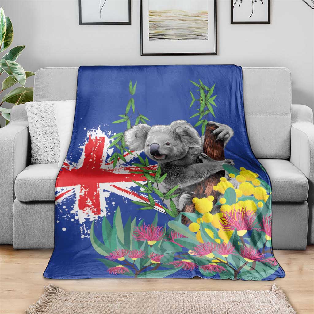Australia Day Koala Blanket Aussie Aussie Aussie Oi Oi Oi Blue Color - Aussie Hoodie