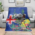 Australia Day Koala Blanket Aussie Aussie Aussie Oi Oi Oi Blue Color - Aussie Hoodie