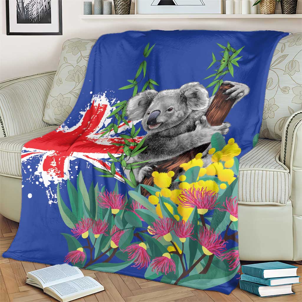 Australia Day Koala Blanket Aussie Aussie Aussie Oi Oi Oi Blue Color - Aussie Hoodie