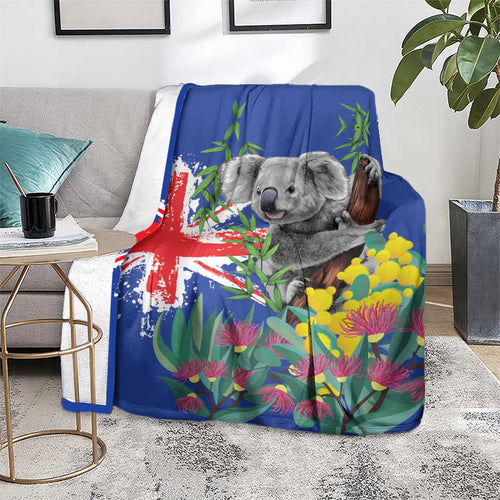 Australia Day Koala Blanket Aussie Aussie Aussie Oi Oi Oi Blue Color - Aussie Hoodie