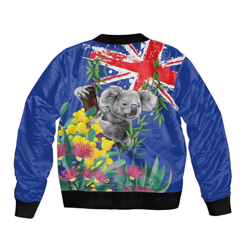 Australia Day Koala Bomber Jacket Aussie Aussie Aussie Oi Oi Oi Blue Color - Aussie Hoodie
