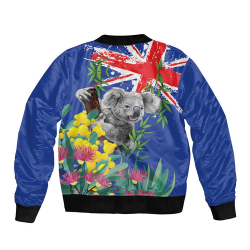Australia Day Koala Bomber Jacket Aussie Aussie Aussie Oi Oi Oi Blue Color - Aussie Hoodie
