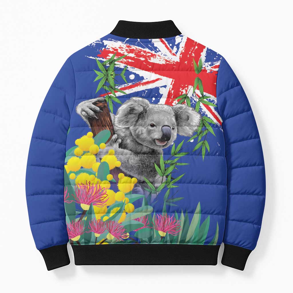 Australia Day Koala Bomber Puffer Jacket Aussie Aussie Aussie Oi Oi Oi Blue Color - Aussie Hoodie