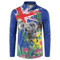 Australia Day Koala Button Sweatshirt Aussie Aussie Aussie Oi Oi Oi Blue Color - Aussie Hoodie