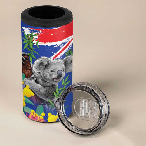 Australia Day Koala 4 in 1 Can Cooler Tumbler Aussie Aussie Aussie Oi Oi Oi Blue Color - Aussie Hoodie