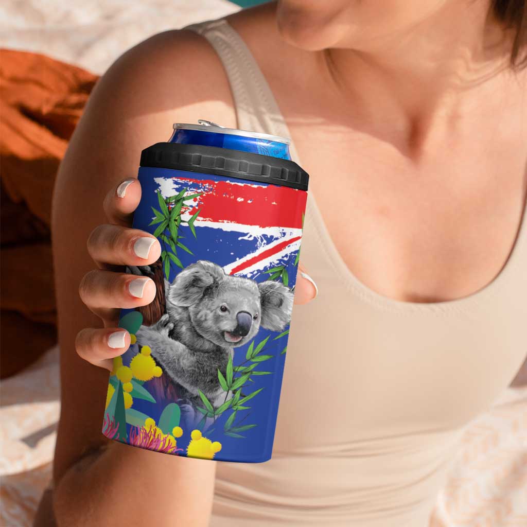 Australia Day Koala 4 in 1 Can Cooler Tumbler Aussie Aussie Aussie Oi Oi Oi Blue Color - Aussie Hoodie