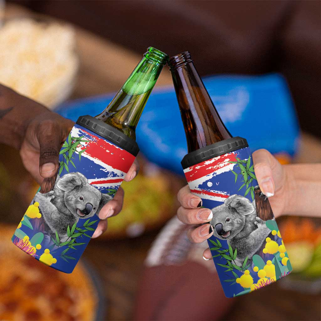 Australia Day Koala 4 in 1 Can Cooler Tumbler Aussie Aussie Aussie Oi Oi Oi Blue Color - Aussie Hoodie