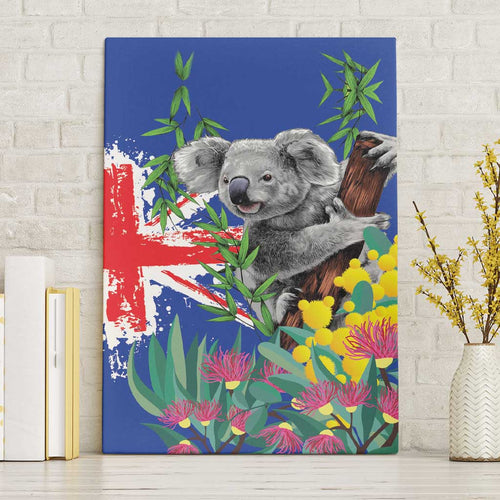 Australia Day Koala Canvas Wall Art Aussie Aussie Aussie Oi Oi Oi Blue Color - Aussie Hoodie