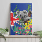 Australia Day Koala Canvas Wall Art Aussie Aussie Aussie Oi Oi Oi Blue Color - Aussie Hoodie