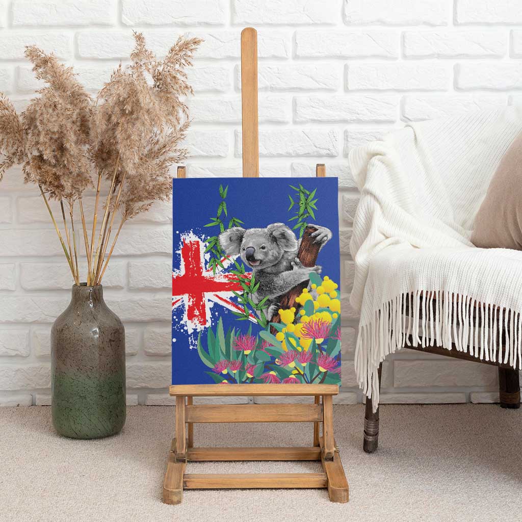 Australia Day Koala Canvas Wall Art Aussie Aussie Aussie Oi Oi Oi Blue Color - Aussie Hoodie