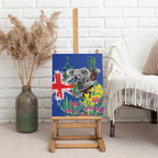 Australia Day Koala Canvas Wall Art Aussie Aussie Aussie Oi Oi Oi Blue Color - Aussie Hoodie