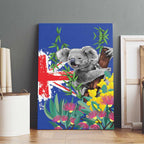Australia Day Koala Canvas Wall Art Aussie Aussie Aussie Oi Oi Oi Blue Color - Aussie Hoodie