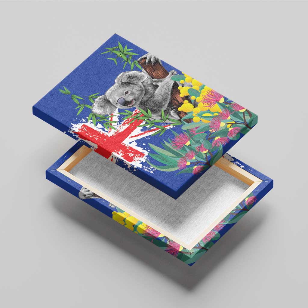 Australia Day Koala Canvas Wall Art Aussie Aussie Aussie Oi Oi Oi Blue Color - Aussie Hoodie