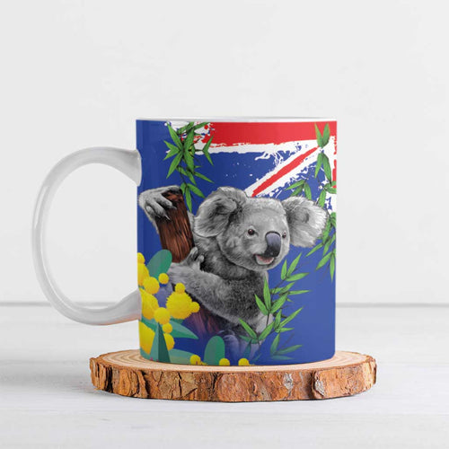Australia Day Koala Ceramic Mug Aussie Aussie Aussie Oi Oi Oi Blue Color - Aussie Hoodie