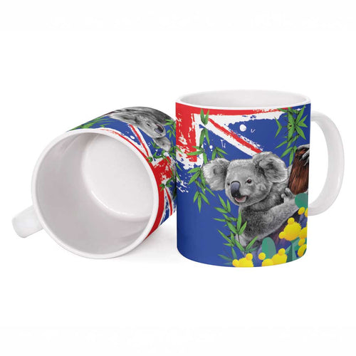 Australia Day Koala Ceramic Mug Aussie Aussie Aussie Oi Oi Oi Blue Color - Aussie Hoodie