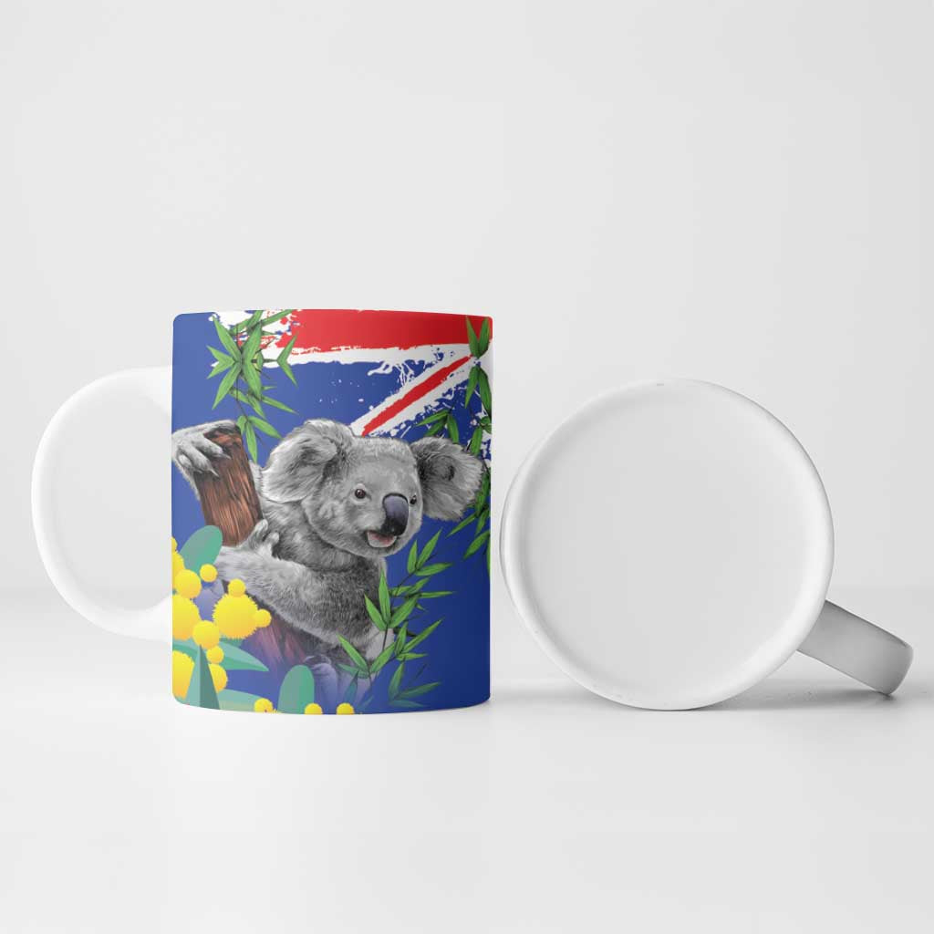 Australia Day Koala Ceramic Mug Aussie Aussie Aussie Oi Oi Oi Blue Color - Aussie Hoodie