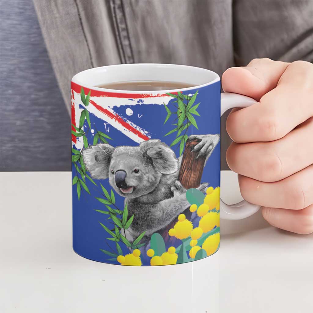 Australia Day Koala Ceramic Mug Aussie Aussie Aussie Oi Oi Oi Blue Color - Aussie Hoodie