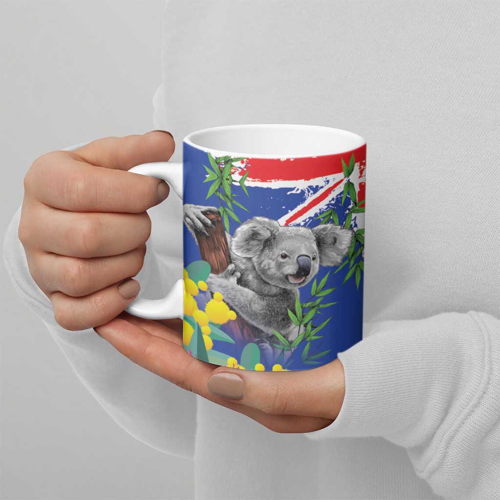 Australia Day Koala Ceramic Mug Aussie Aussie Aussie Oi Oi Oi Blue Color - Aussie Hoodie