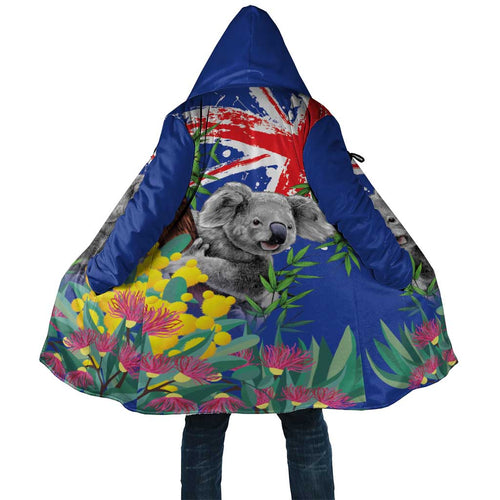 Australia Day Koala Cloak Aussie Aussie Aussie Oi Oi Oi Blue Color - Aussie Hoodie