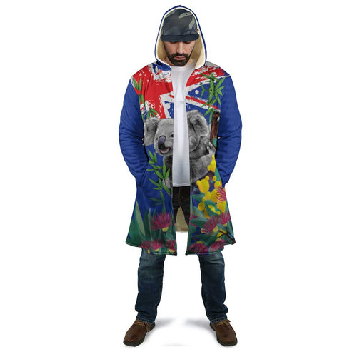 Australia Day Koala Cloak Aussie Aussie Aussie Oi Oi Oi Blue Color - Aussie Hoodie