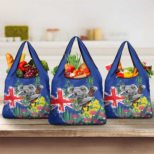 Australia Day Koala Grocery Bag Aussie Aussie Aussie Oi Oi Oi Blue Color - Aussie Hoodie