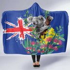Australia Day Koala Hooded Blanket Aussie Aussie Aussie Oi Oi Oi Blue Color - Aussie Hoodie