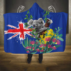 Australia Day Koala Hooded Blanket Aussie Aussie Aussie Oi Oi Oi Blue Color - Aussie Hoodie