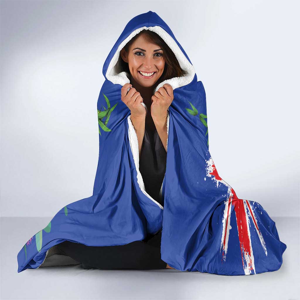 Australia Day Koala Hooded Blanket Aussie Aussie Aussie Oi Oi Oi Blue Color - Aussie Hoodie