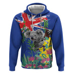 Australia Day Koala Hoodie Aussie Aussie Aussie Oi Oi Oi Blue Color - Aussie Hoodie