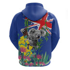 Australia Day Koala Hoodie Aussie Aussie Aussie Oi Oi Oi Blue Color - Aussie Hoodie