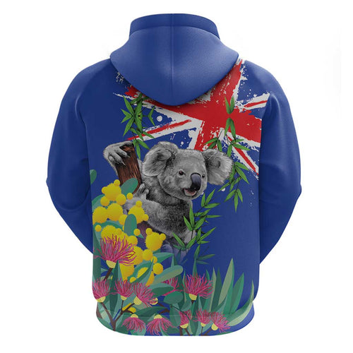 Australia Day Koala Hoodie Aussie Aussie Aussie Oi Oi Oi Blue Color - Aussie Hoodie