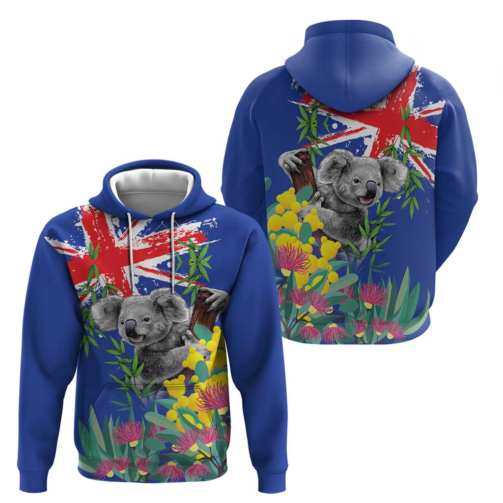Australia Day Koala Hoodie Aussie Aussie Aussie Oi Oi Oi Blue Color - Aussie Hoodie