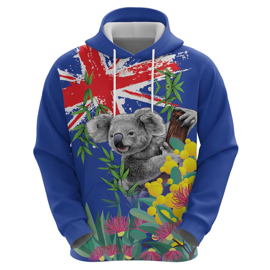Australia Day Koala Hoodie Aussie Aussie Aussie Oi Oi Oi Blue Color - Aussie Hoodie
