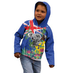 Australia Day Koala Kid Hoodie Aussie Aussie Aussie Oi Oi Oi Blue Color - Aussie Hoodie