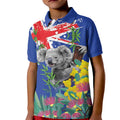 Australia Day Koala Kid Polo Shirt Aussie Aussie Aussie Oi Oi Oi Blue Color - Aussie Hoodie