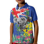 Australia Day Koala Kid Polo Shirt Aussie Aussie Aussie Oi Oi Oi Blue Color - Aussie Hoodie