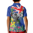 Australia Day Koala Kid Polo Shirt Aussie Aussie Aussie Oi Oi Oi Blue Color - Aussie Hoodie