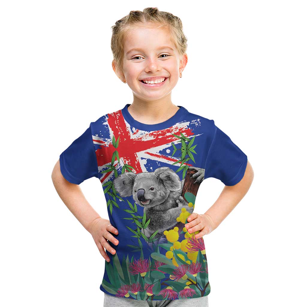 Australia Day Koala Kid T Shirt Aussie Aussie Aussie Oi Oi Oi Blue Color - Aussie Hoodie