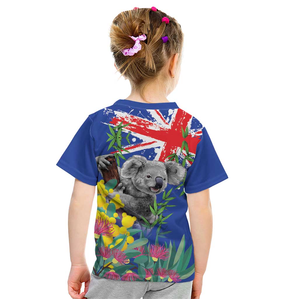 Australia Day Koala Kid T Shirt Aussie Aussie Aussie Oi Oi Oi Blue Color - Aussie Hoodie