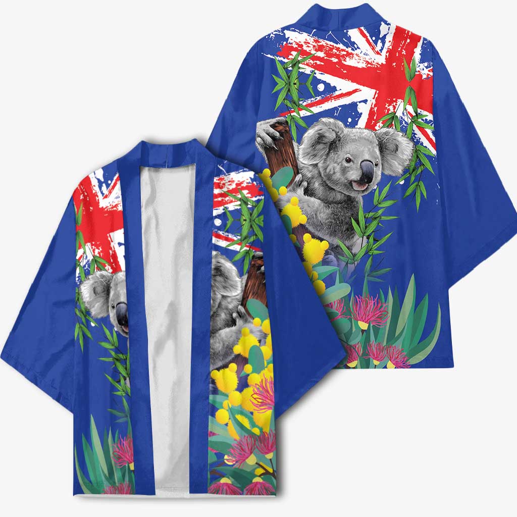 Australia Day Koala Kimono Aussie Aussie Aussie Oi Oi Oi Blue Color - Aussie Hoodie