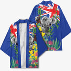 Australia Day Koala Kimono Aussie Aussie Aussie Oi Oi Oi Blue Color - Aussie Hoodie