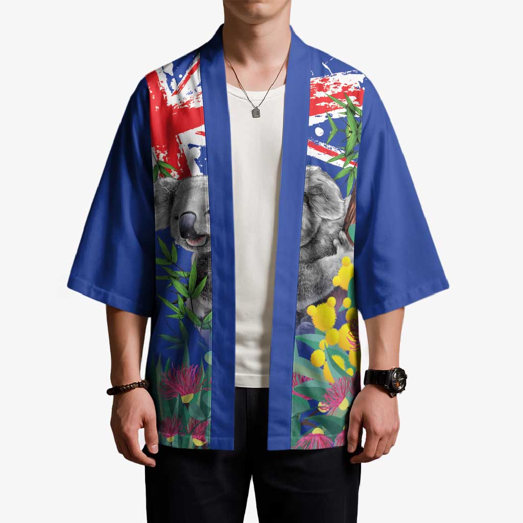 Australia Day Koala Kimono Aussie Aussie Aussie Oi Oi Oi Blue Color - Aussie Hoodie