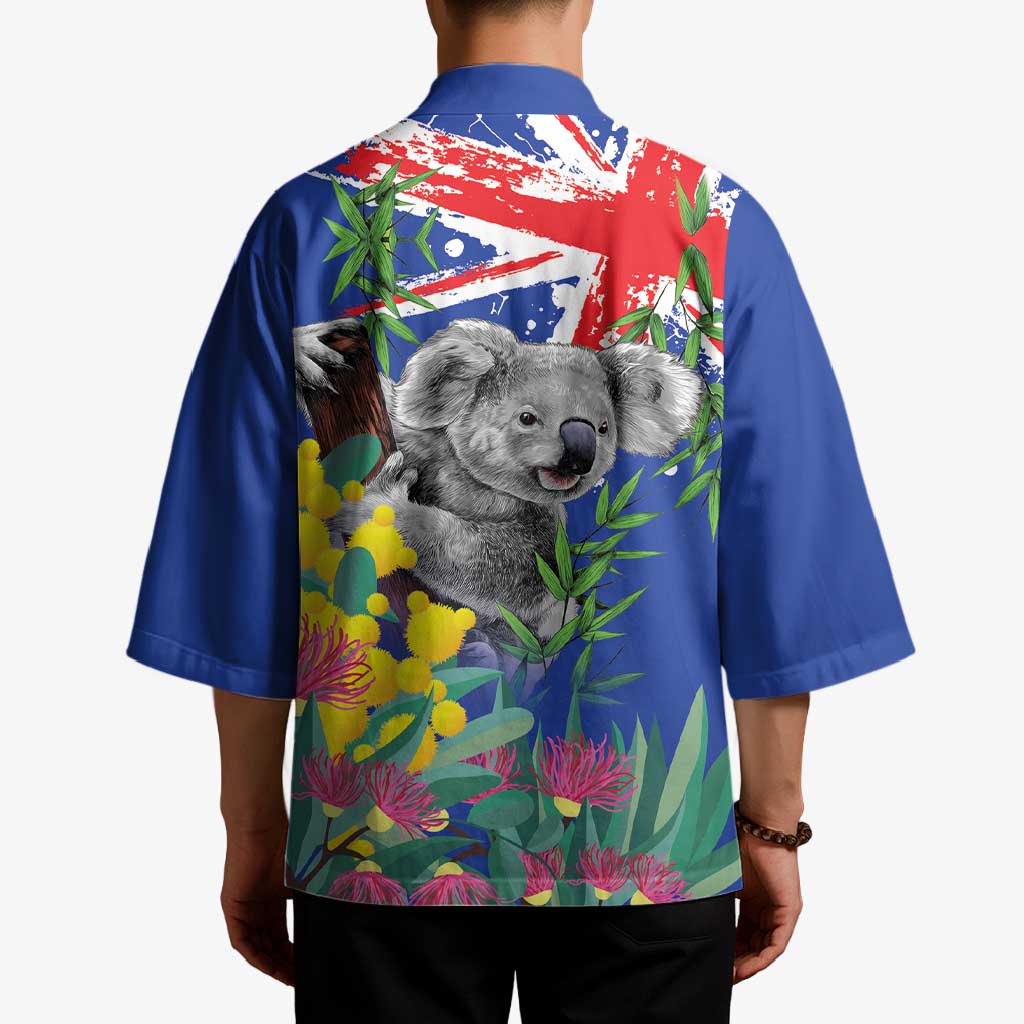 Australia Day Koala Kimono Aussie Aussie Aussie Oi Oi Oi Blue Color - Aussie Hoodie