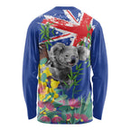 Australia Day Koala Long Sleeve Shirt Aussie Aussie Aussie Oi Oi Oi Blue Color - Aussie Hoodie