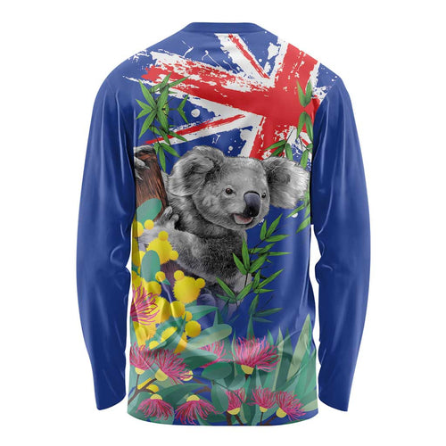 Australia Day Koala Long Sleeve Shirt Aussie Aussie Aussie Oi Oi Oi Blue Color - Aussie Hoodie