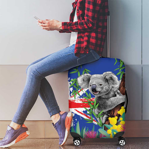Australia Day Koala Luggage Cover Aussie Aussie Aussie Oi Oi Oi Blue Color - Aussie Hoodie