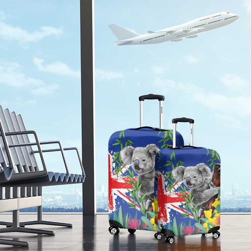 Australia Day Koala Luggage Cover Aussie Aussie Aussie Oi Oi Oi Blue Color - Aussie Hoodie