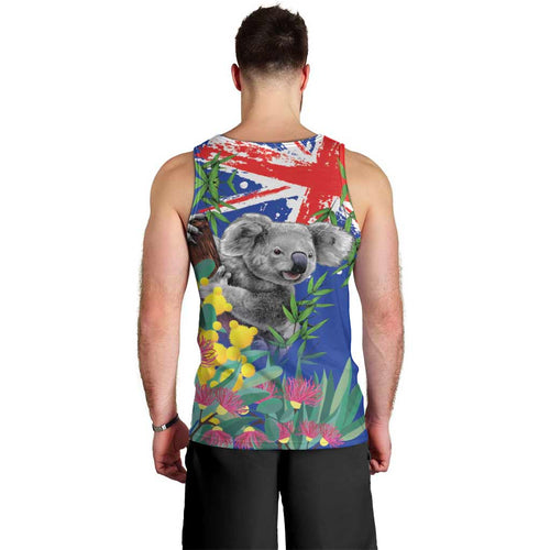 Australia Day Koala Men Tank Top Aussie Aussie Aussie Oi Oi Oi Blue Color - Aussie Hoodie