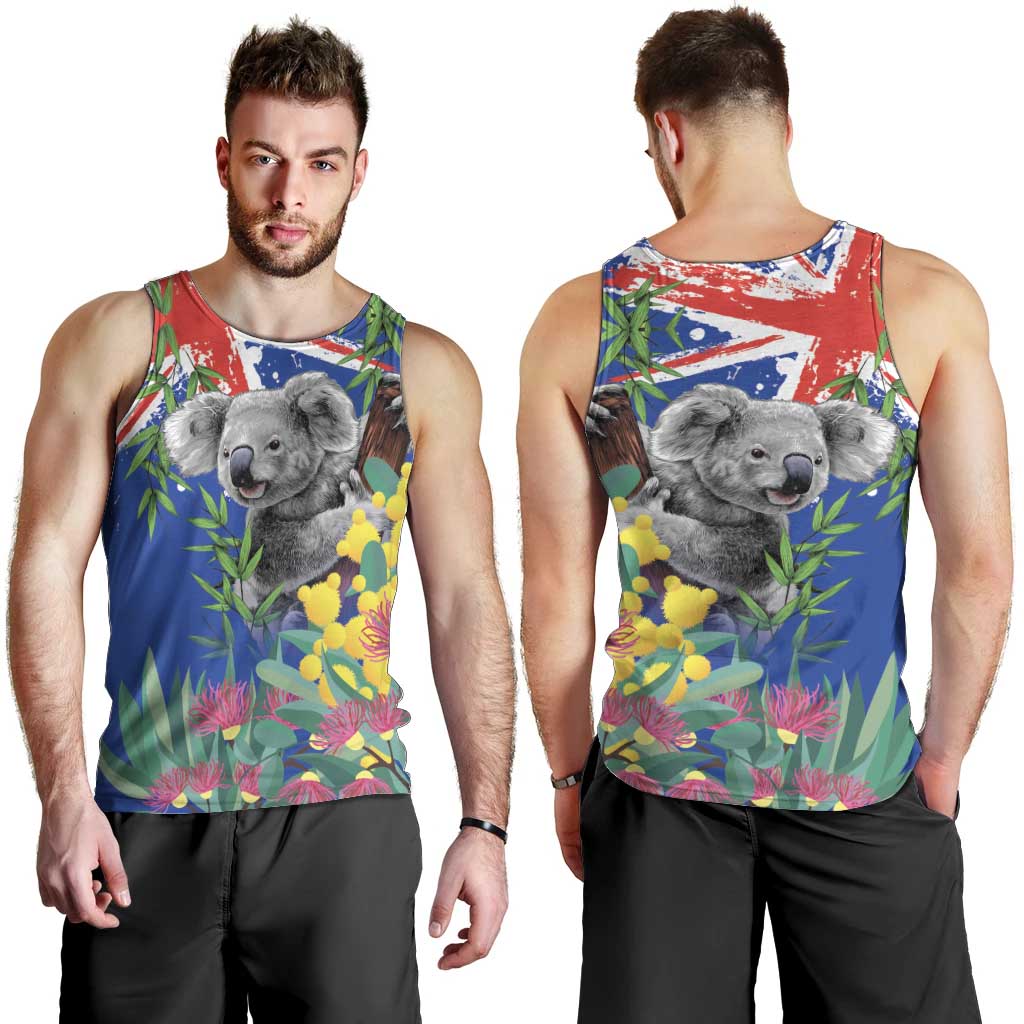 Australia Day Koala Men Tank Top Aussie Aussie Aussie Oi Oi Oi Blue Color - Aussie Hoodie