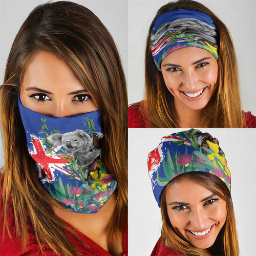 Australia Day Koala Neck Gaiter Aussie Aussie Aussie Oi Oi Oi Blue Color - Aussie Hoodie